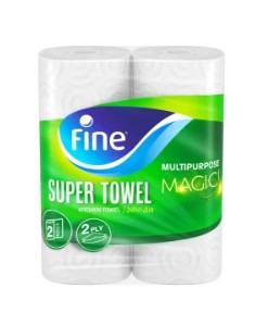 مناديل مطبخ فاين سوبر تاول 2 طبقة - 2 رول