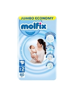 حفاضات مولفكس وسط مقاس 2 -60 قطعه