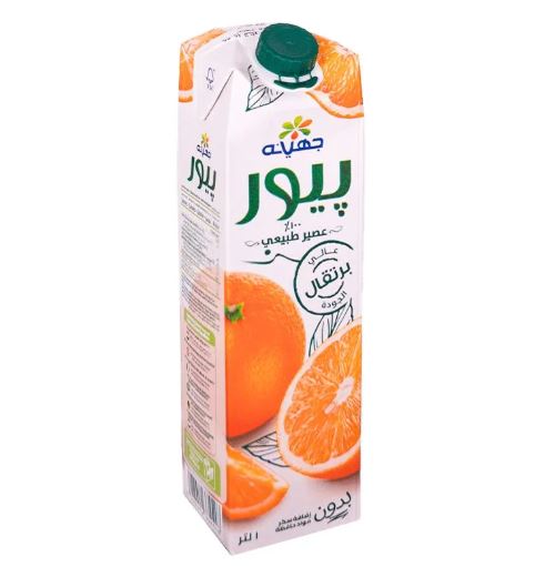 علبه عصير برتقال بيور جهينه 1 لتر