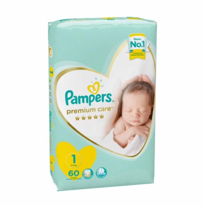 حفاضات بامبرزصغير مقاس 1 -60 قطعه