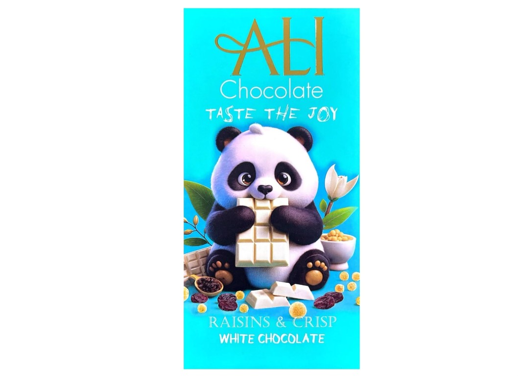 شوكولاتة على بيضاء مقرمشه بالزبيب - 80 جرام