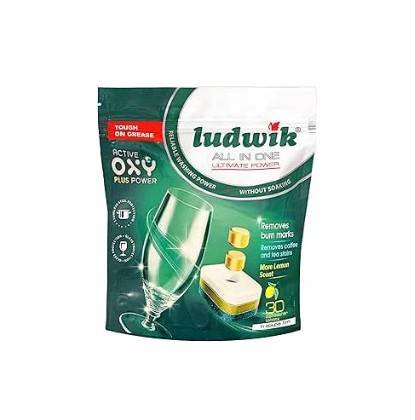 عبوه اقراص غساله اطباق الكل فى واحد لودفيك 30 قطعه